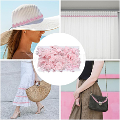 3 ярд полиэстеровой кружевной отделки с цветочной вышивкой&nbsp;OCOR-HY0002-27