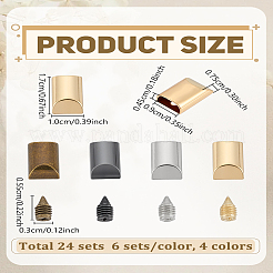 24 комплект наконечников для шнура из цинкового сплава 4 цветов&nbsp;FIND-LP0008-23