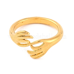 Ионное покрытие (ip) 304 нержавеющая сталь кольца для рук для женщин&nbsp;RJEW-S414-52B-G