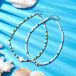 Окрашенные синтетические бирюзовые подвесные ожерелья&nbsp;NJEW-JN04776