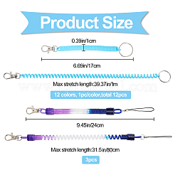 15шт 13-х стильный пластиковый спиральный выдвижной пружинный брелок&nbsp;KEYC-CP0001-02