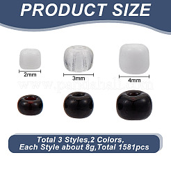 Стеклянные бусины серии «белая и черная»&nbsp;SEED-GO0001-03