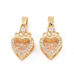 Латунные микропаве прозрачные подвески с фианитом&nbsp;KK-E068-VC286