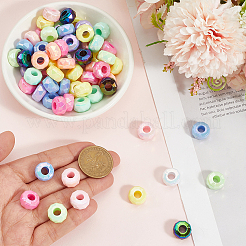 100 шт. УФ-покрытие радужных переливающихся акриловых европейских бусин&nbsp;MACR-PA0001-29