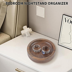 Плоский круглый деревянный поднос для демонстрации драгоценностей&nbsp;ODIS-WH20003-05B