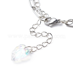 Многожильный браслет с разноцветными подвесками в виде цветов&nbsp;BJEW-JB08703