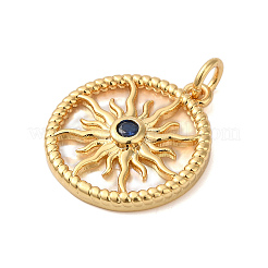 Подвески в виде ракушек из латуни и циркония&nbsp;KK-S372-20G