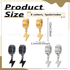 6 шт. двухцветные серьги-каффы из нержавеющей стали&nbsp;EJEW-LP0007-058