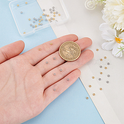 60 шт. 2-х цветные разделительные бусины из нержавеющей стали 304&nbsp;STAS-HY0001-49