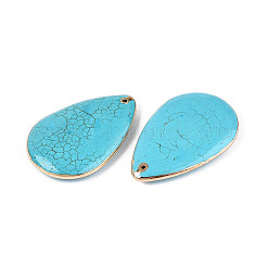 Большие подвески-капли из окрашенной синтетической бирюзы&nbsp;TURQ-T004-26