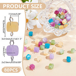 80 шт. подвески-коннекторы из окрашенного натурального доломита&nbsp;PALLOY-HY00101