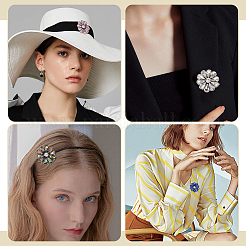 8 шт. 8-х цветные стеклянные стразы для вышивки нитками для пришивания/приклеивания утюгом&nbsp;PATC-WR0001-21