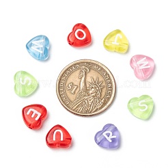 Прозрачные акриловые бусины с горизонтальным отверстием в форме сердца&nbsp;TACR-Q101-01