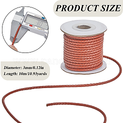 1 рулон 10 м круглых плетеных шнуров из коровьей кожи WL-SC0001-03B