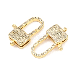 Квадратные латунные микропаве прозрачные кубические циркониевые застежки-гвоздики&nbsp;KK-C162-018G