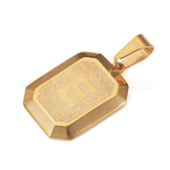 1шт. прямоугольник из нержавеющей стали с подвесками в виде букв&nbsp;NJEW-TA0001-22E