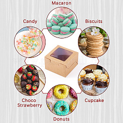 Квадратные бумажные коробки для печенья с квадратным прозрачным окном&nbsp;CON-TAC0001-12B-02