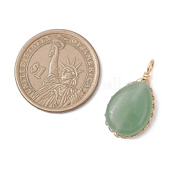 Естественный зеленый авантюрин подвески&nbsp;PALLOY-JF04776-02