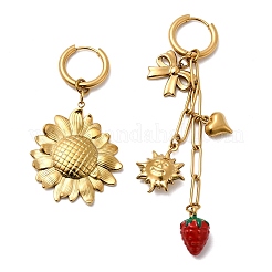 Серьги-кольца из нержавеющей стали 304 с эмалью&nbsp;LS-EJEW-G451-07G