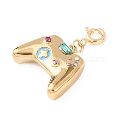 Подвесные украшения из нержавеющей стали 304 с эмалью и стразами&nbsp;LS-STAS-D205-08B-G