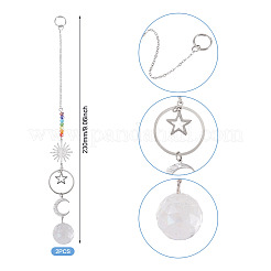 2 шт. латунные подвесные украшения в виде солнца&nbsp;HJEW-TA00371