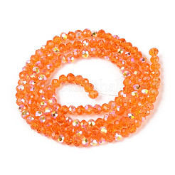 Нити из прозрачных стеклянных бусин-ронделей с цветным покрытием ab&nbsp;EGLA-T029-2mm-10I