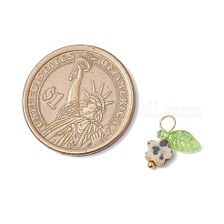 10 шт. подвески в виде цветка из натуральной далматинской яшмы&nbsp;PALLOY-JF03765-04