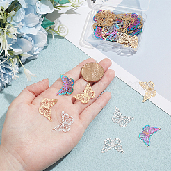 48 шт. 3-х цветные ионно-покрытые (IP) филигранные подвески из нержавеющей стали 304&nbsp;STAS-HY0001-35