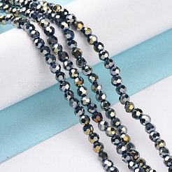 Граненые (32 грань) круглые нити стеклянных бусин с гальваническим покрытием&nbsp;EGLA-J130-FR15