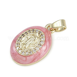 Латунные микропаве прозрачные подвески с фианитом&nbsp;KK-D409-06G