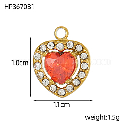 Подвески из нержавеющей стали 304 с кубическим цирконием&nbsp;STAS-OY004-02G