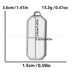 Прямоугольная подвеска из нержавеющей стали 304 с оправой в виде кабошона&nbsp;X-PW-WGC3B04-01