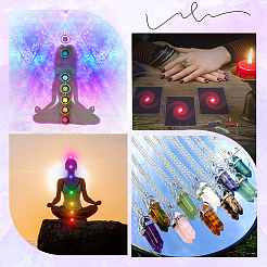 7 чакра ограненные натуральные смешанные камни с двойными концами лечебные камни&nbsp;G-BBC0001-48