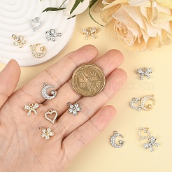 16 шт. 8 стиля подвески на стойке с покрытием из латуни с микропаве из кубического циркония&nbsp;ZIRC-YW0001-30