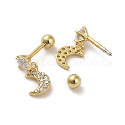 925 женская серьга из стерлингового серебра с микропаве из циркония&nbsp;EJEW-E307-08G