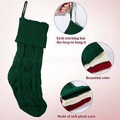 3 шт. 3-х цветные вязаные акриловые хлопчатобумажные мешочки для чулок&nbsp;AJEW-SP0004-03