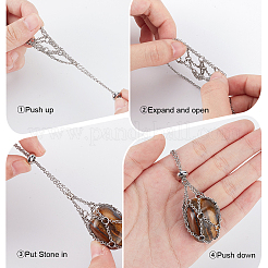 3 шт. 3 стиля ожерелья-мешочки из нержавеющей стали 304 для изготовления самородков драгоценных камней&nbsp;NJEW-BBC0001-24