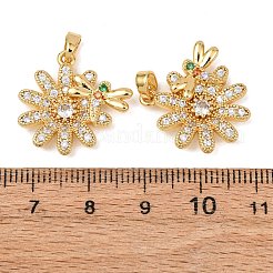 Латунные микропаве прозрачные подвески с фианитом&nbsp;KK-G543-05G-02