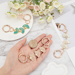 3 шт. 3-цветный веер с цветочным сплавом и эмалированными звеньями для удлинителей ремешка для кошелька&nbsp;FIND-WR0009-38