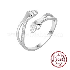 925 кольцо-манжета из стерлингового серебра с микропаве из прозрачных кубических цирконий&nbsp;FS-WG4B3ED-01