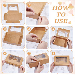 Складные мини-коробки для тортов из крафт-бумаги&nbsp;CON-WH0106-07