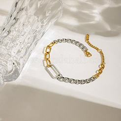 Браслеты из нержавеющей стали 304 в виде скрепки и цепочки для женщин&nbsp;FS-WG8F0D0-01