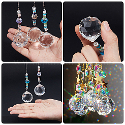 3 шт. 3-х цветные стеклянные подвесные украшения в форме капли&nbsp;FIND-SP0002-52