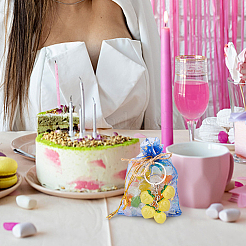 Брелки с подвесками из персиковой смолы KEYC-AB00043