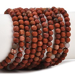 Нити бусин из натуральной матовой красной яшмы&nbsp;G-C270-M01-4mm