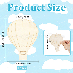 20 шт. воздушные шары незаконченные пустые деревянные подвески для рождественской живописи&nbsp;NJEW-SP0001-15