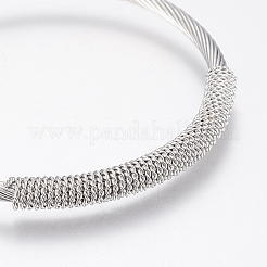 Устойчивые к потускнению браслеты-манжеты из нержавеющей стали 304&nbsp;BJEW-H570-31P