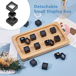 Акриловая квадратная шкатулка с бриллиантами и видимым окошком&nbsp;CON-WH0088-76A-02