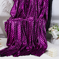 Ткань из полиэстера с узором в виде рыбьей чешуи DIY-WH0569-92B