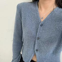 Женские ожерелья из латуни с подвесками из пластика и стального синего цвета&nbsp;FS-WG80BCE-01